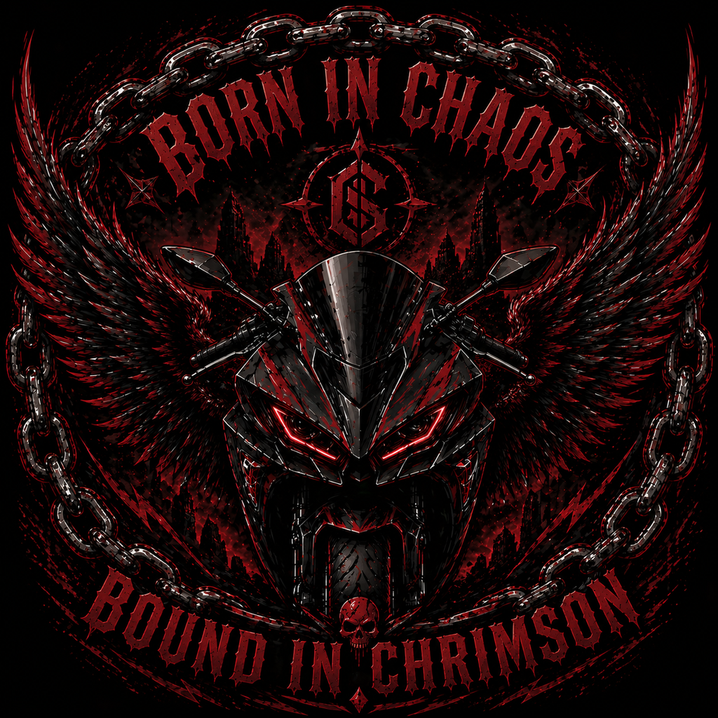 Born in chaos bound in chrimson